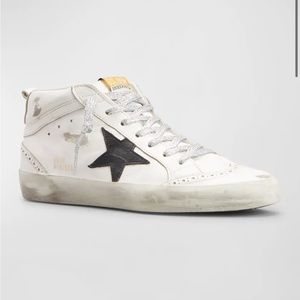 Golden Goose Mid Star Wing-Tip Sneakers